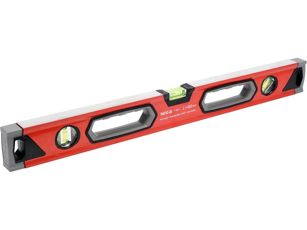 YATO YT-30071 ALUMÍNIUM VÍZMÉRŐ 600MM, 3 ÜVEG, 0,5MM/M PRECÍZIÓ