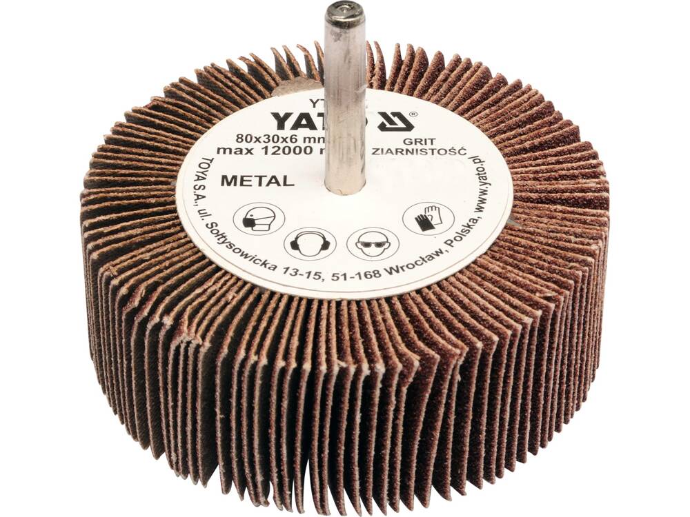 YATO YT-83375 KÖR CSISZOLÓKEFE NYÉRREL 80X30X6MM, P120