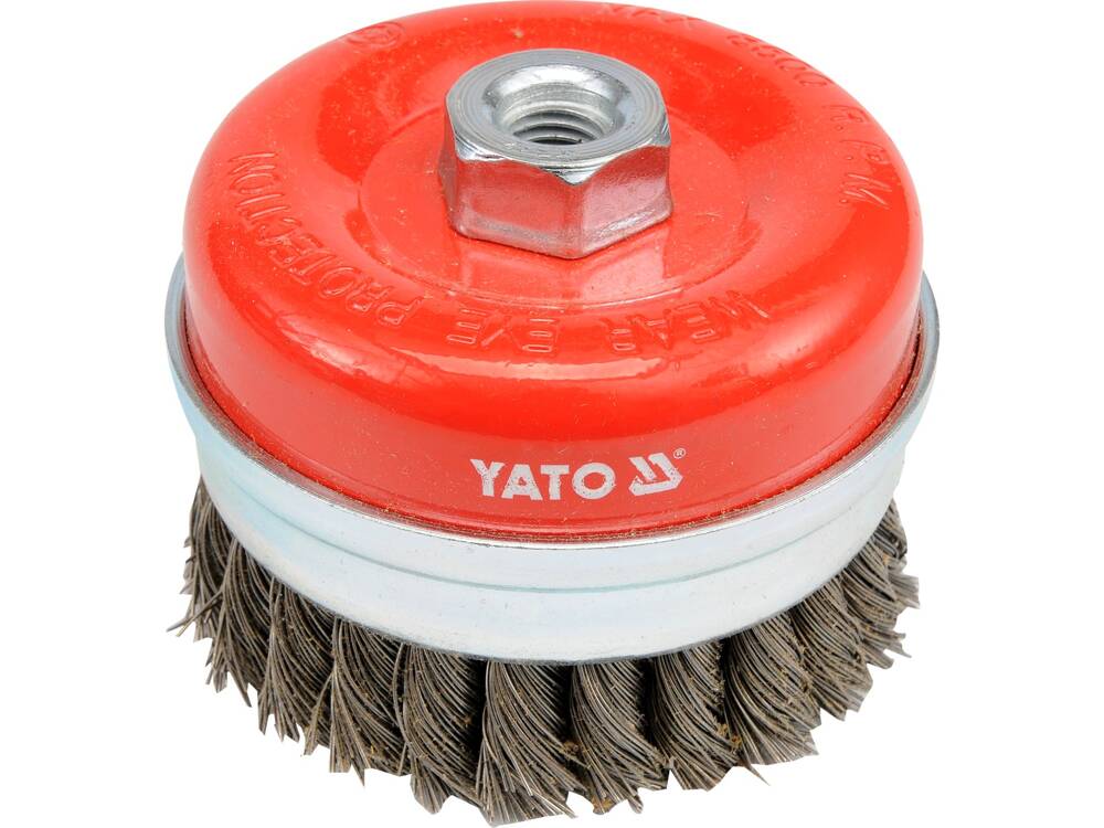 100 MM-ES CSÉSZEKEFE, YATO YT-4769 M14 RÖGZÍTÉSSEL, DRÓTSZÁLAKKAL