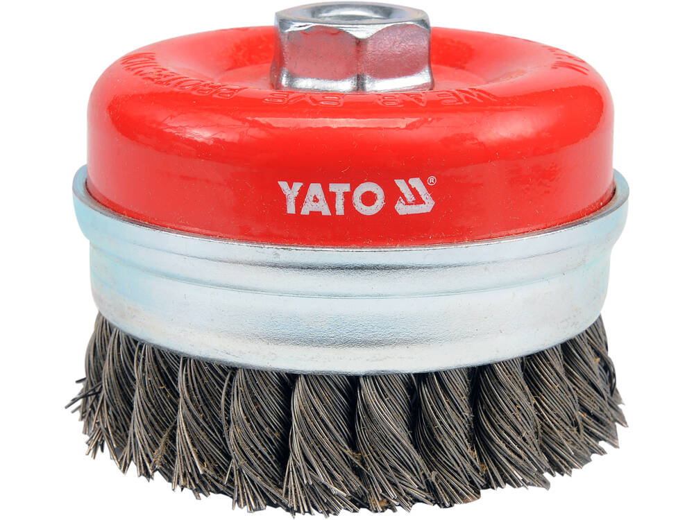 100 MM-ES CSÉSZEKEFE, YATO YT-4769 M14 RÖGZÍTÉSSEL, DRÓTSZÁLAKKAL