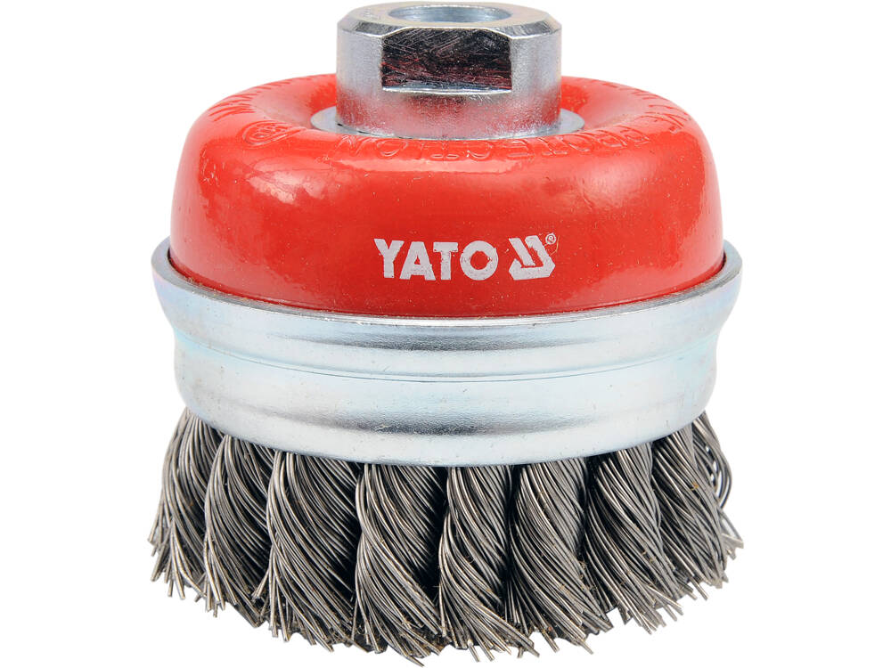 75 MM-ES CSÉSZEKEFE, YATO YT-4768 M14 RÖGZÍTÉSSEL, ROZSDAMENTES ACÉL SZÁLAKKAL