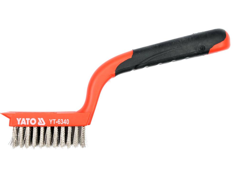 YATO YT-6340 Rozsdamentes acél drótkefe, 5 soros, kaparóval, műanyag nyéllel