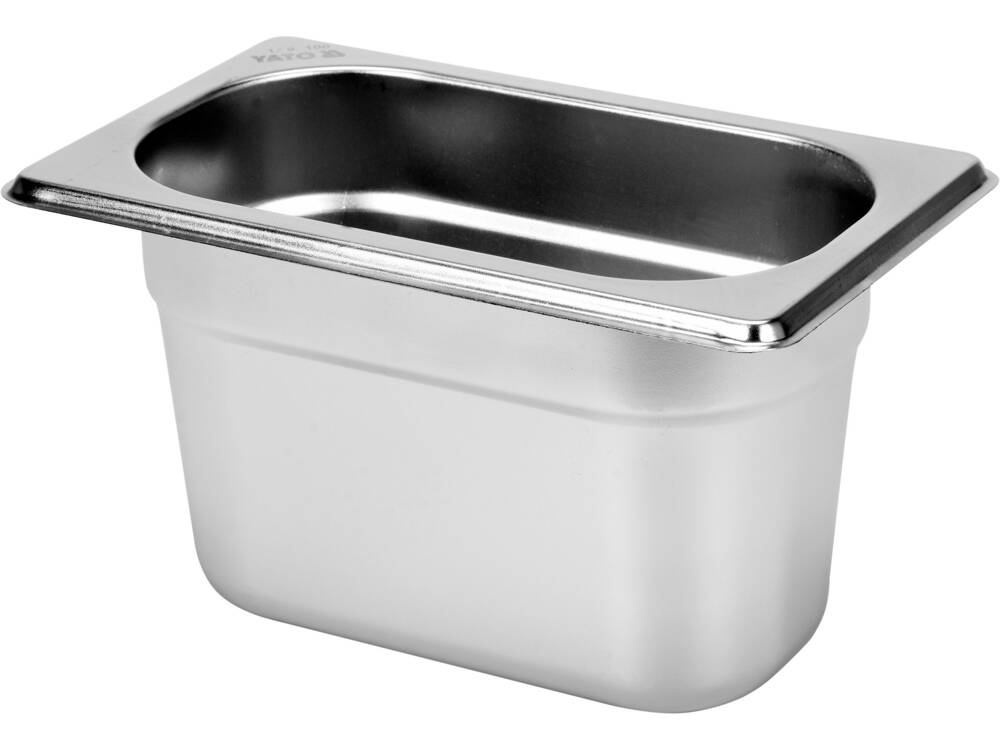GN1/9 TARTÁLY, YATO YG-00296 ROZSDAMENTES ACÉL, 100MM, 0,9L