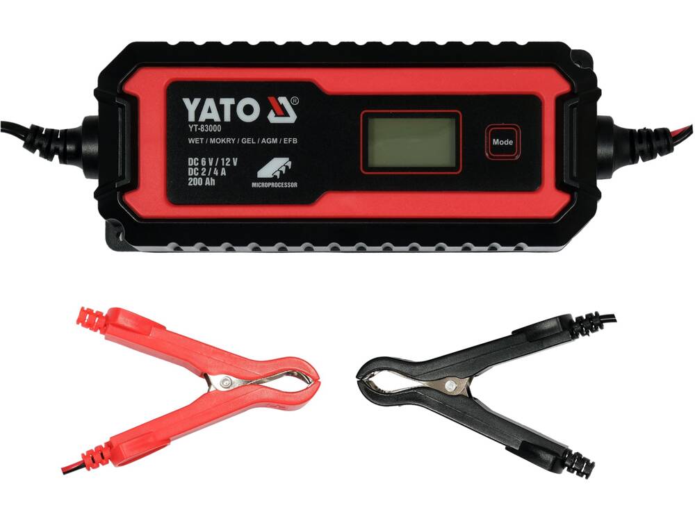 Egyenirányító YATO YT-83000 LCD kijelzővel, 6V/2A, 12V/4A méréshatárral