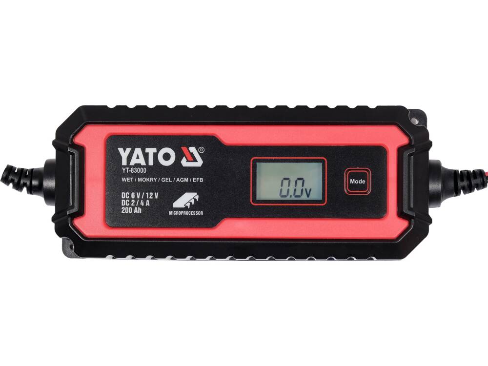 Egyenirányító YATO YT-83000 LCD kijelzővel, 6V/2A, 12V/4A méréshatárral