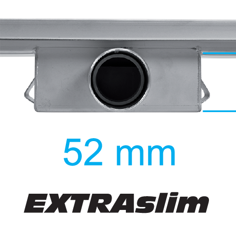 FALA ÜVEG ZUHANYCSATORNA 75386 FEKETE 60CM, NEDVES ÉS SZÁRAZ FELÜLETRE