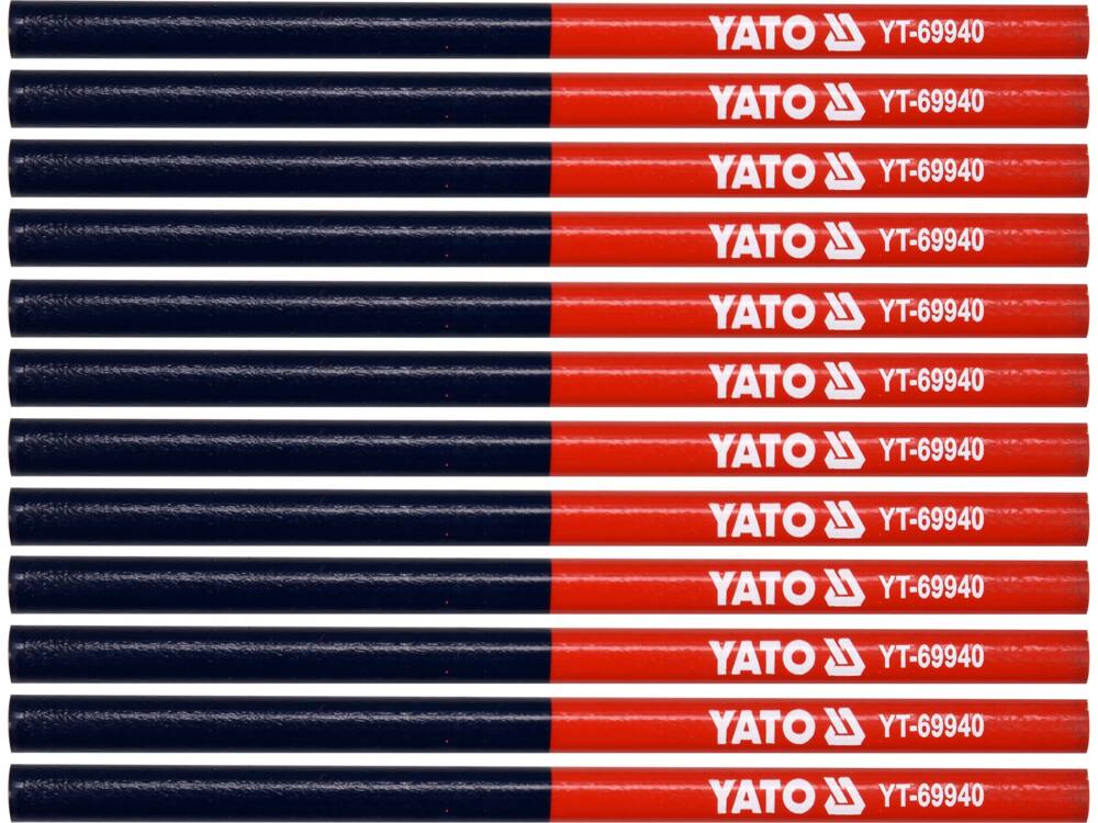 12 darabos YATO YT-69940 műszaki ceruza készlet, dupla fejjel, 2 színben