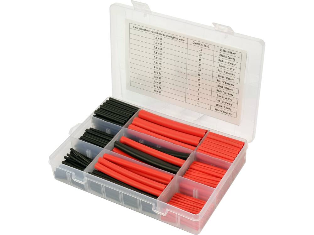 128 darabos YATO YT-068671 hőre zsugorodó cső készlet ragasztóval