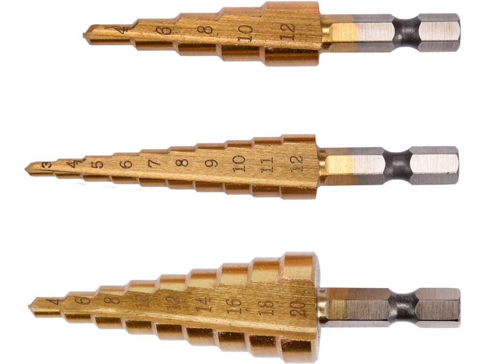 YATO YT-44731 LÉPCSŐS FÚRÓKÉSZLET 3-20MM, 1/4"