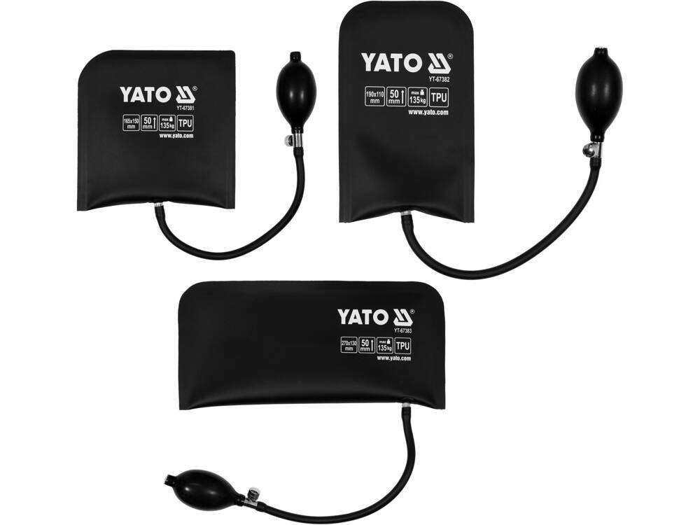 3 db-os YATO YT-67385 párnakészlet, összeszerelhető, MAX. 135 kg