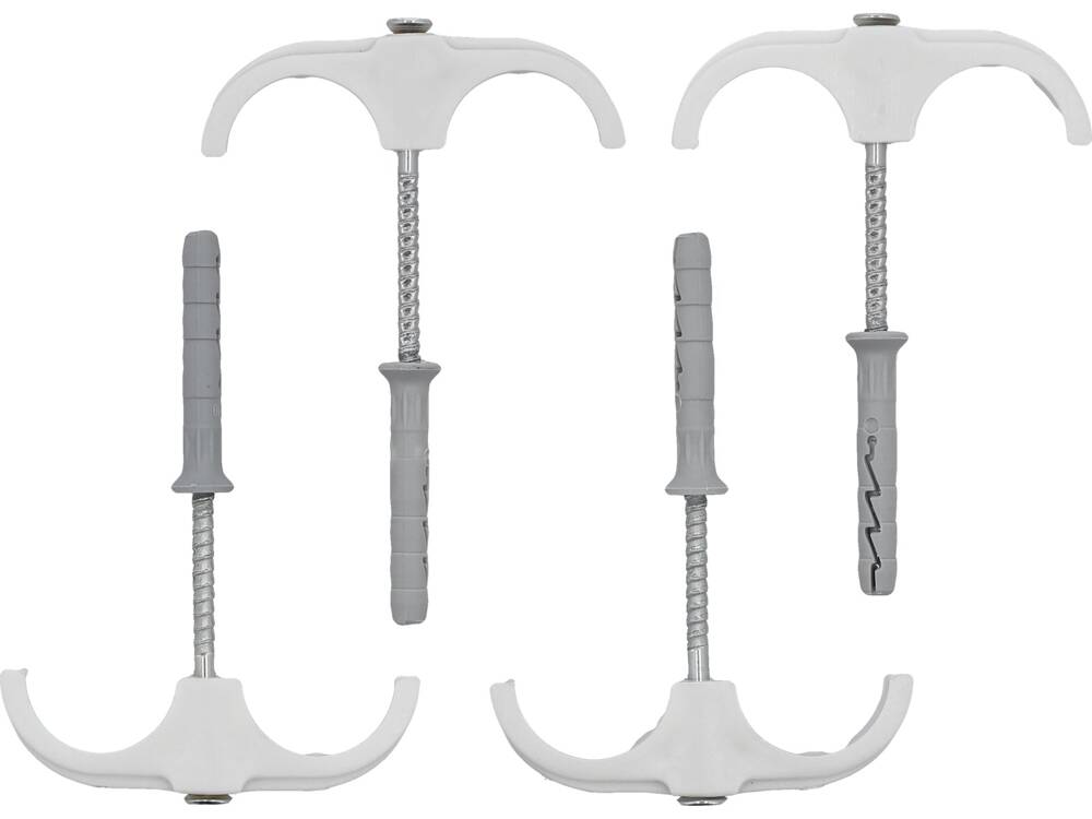 4 db-os VOREL 54876 dupla horogkészlet tiplikkel, 15-28 mm-es csövekhez