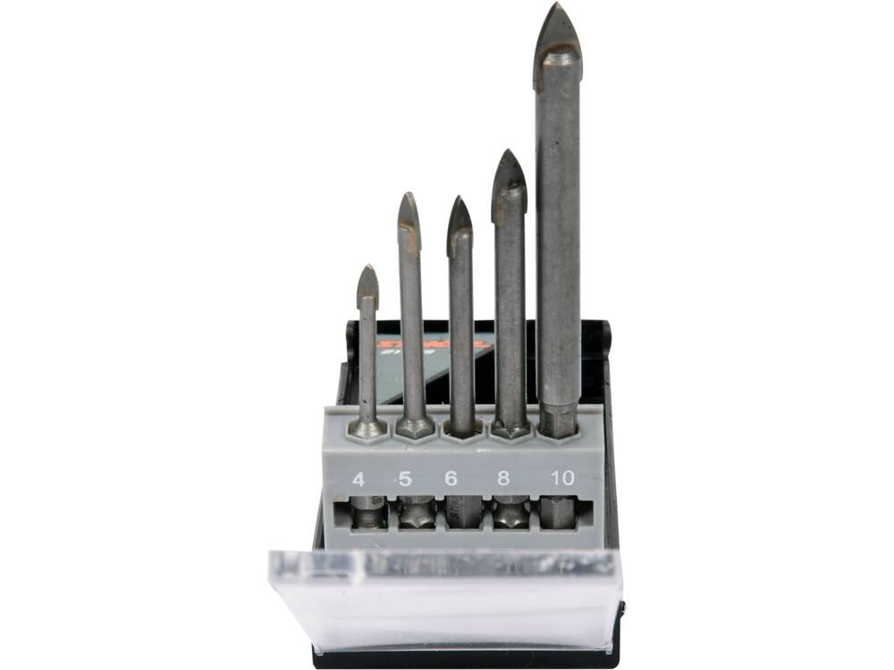 5 DARABOS STHOR 21709 FÚRÓKÉSZLET ÜVEGHEZ ÉS KERÁMIÁHOZ, 4-10 MM, HATSZÖGŰ TARTÓVAL