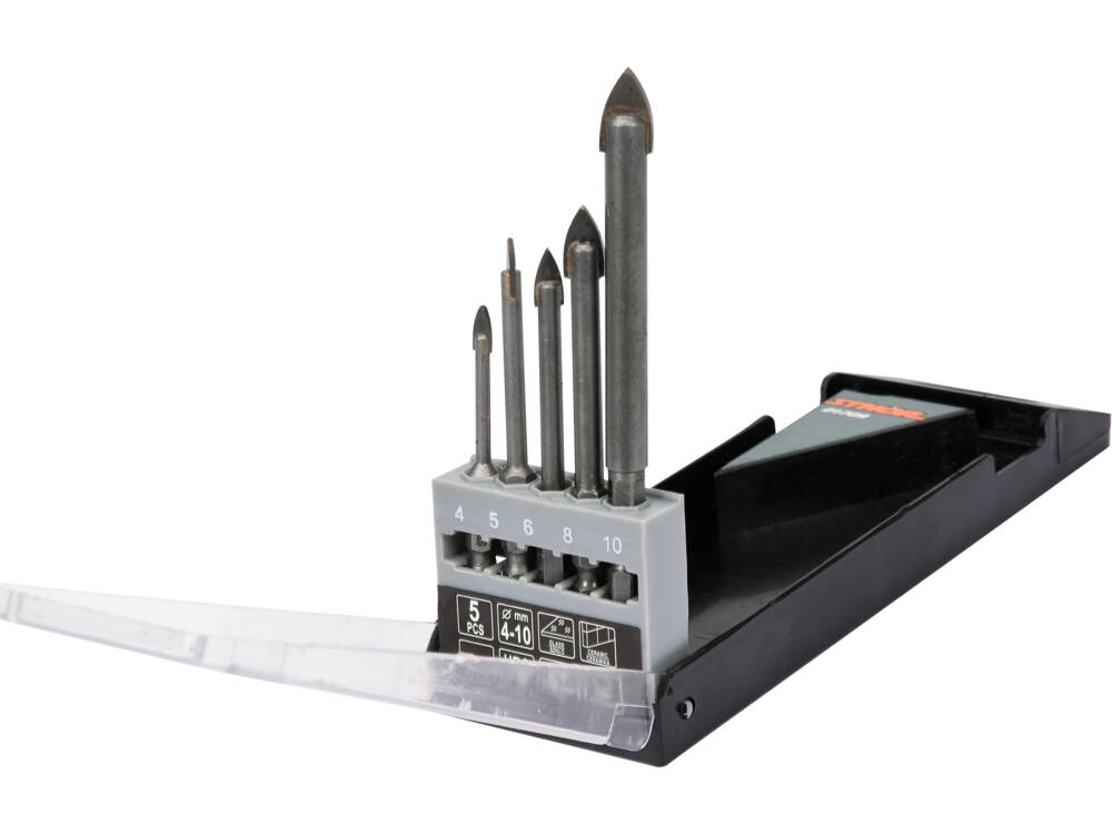 5 DARABOS STHOR 21709 FÚRÓKÉSZLET ÜVEGHEZ ÉS KERÁMIÁHOZ, 4-10 MM, HATSZÖGŰ TARTÓVAL