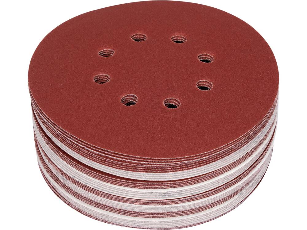 50 darabos YATO YT-834597 csiszolókorong készlet, 150 mm, 8 lyuk, P180