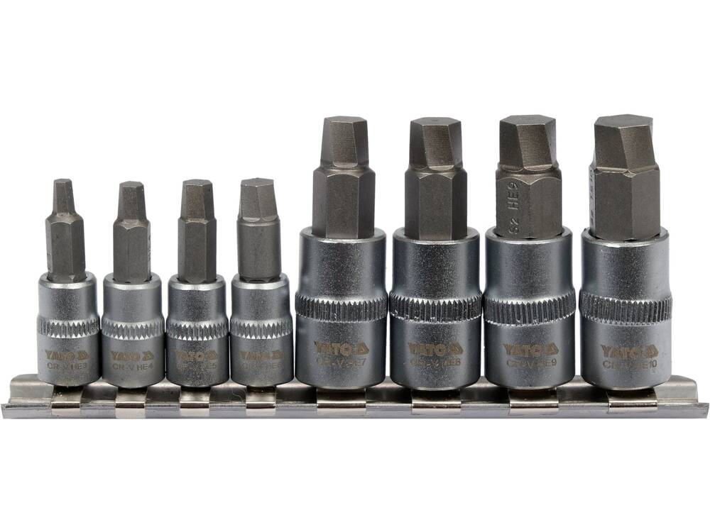 YATO YT-04580 SÉRÜLT HATSZÖGŰ CSAVAROKHOZ 8 DARABOS BITKÉSZLET