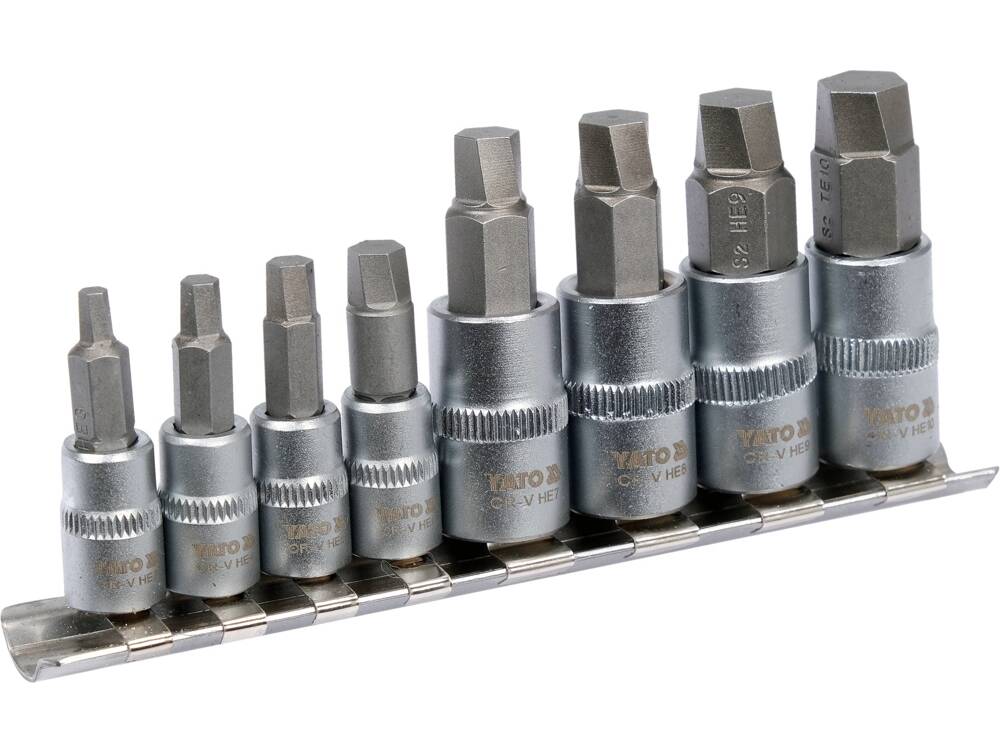 YATO YT-04580 SÉRÜLT HATSZÖGŰ CSAVAROKHOZ 8 DARABOS BITKÉSZLET