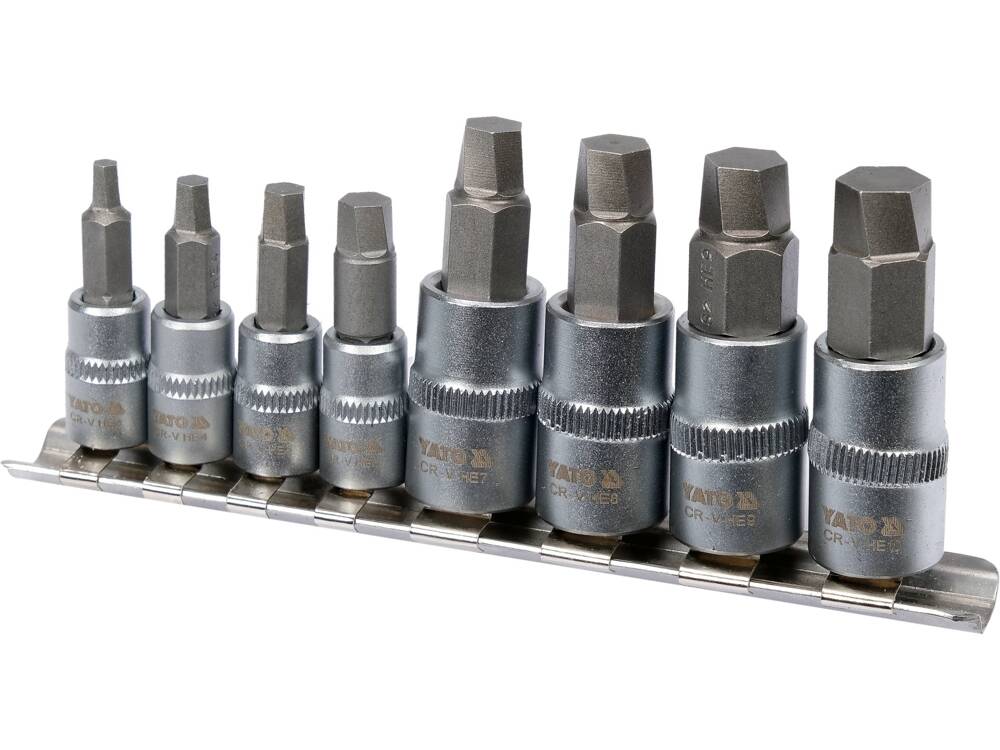 YATO YT-04580 SÉRÜLT HATSZÖGŰ CSAVAROKHOZ 8 DARABOS BITKÉSZLET