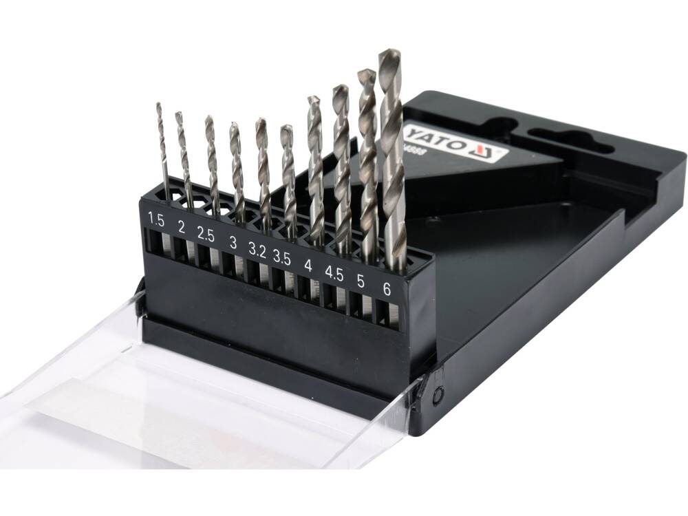 FÉM FÚRÓKÉSZLET, YATO YT-44888 HATSZÖGŰ TARTÓ, 1,5-6,0 MM, 10 DARABOS