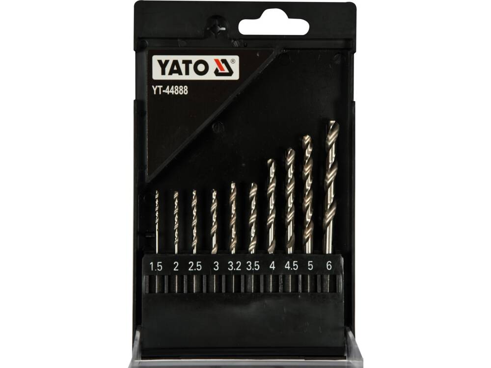 FÉM FÚRÓKÉSZLET, YATO YT-44888 HATSZÖGŰ TARTÓ, 1,5-6,0 MM, 10 DARABOS