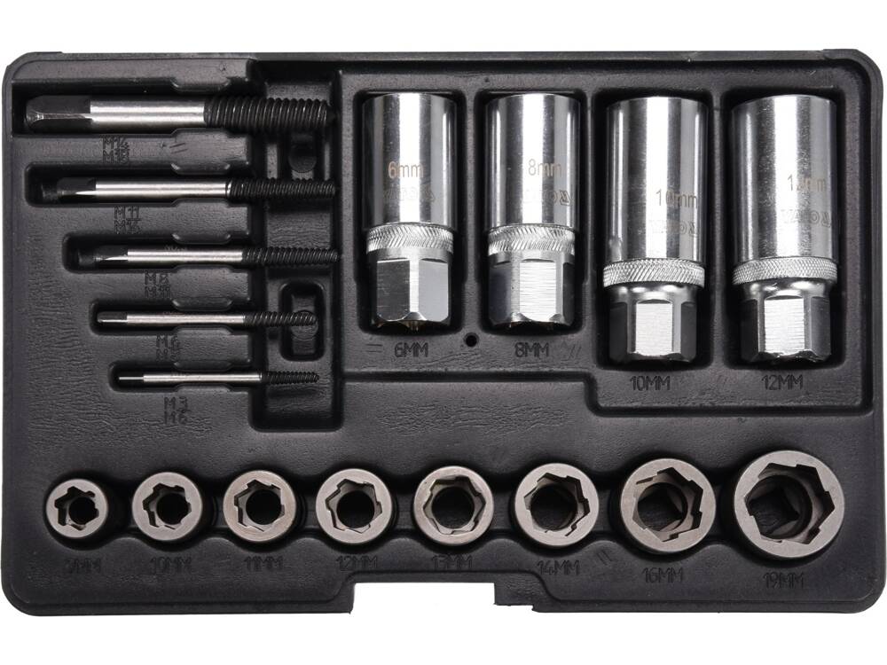 YATO YT-06033 UNIVERZÁLIS CSAVARKISZEDŐ KÉSZLET, 17 RÉSZES