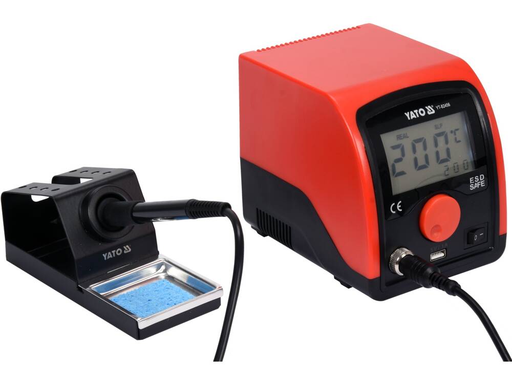 YATO YT-82456 75W-os forrasztóállomás, 3,5 hüvelykes LCD kijelzővel