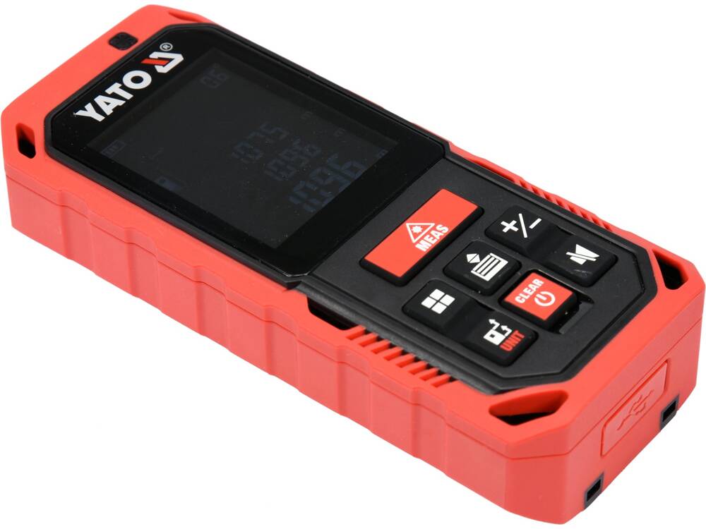 LÉZERES TÁVOLSÁGMÉRŐ, YATO YT-73127 0,2-60M, FELÜLET ÉS TÉRFOGAT SZÁMÍTÁSA