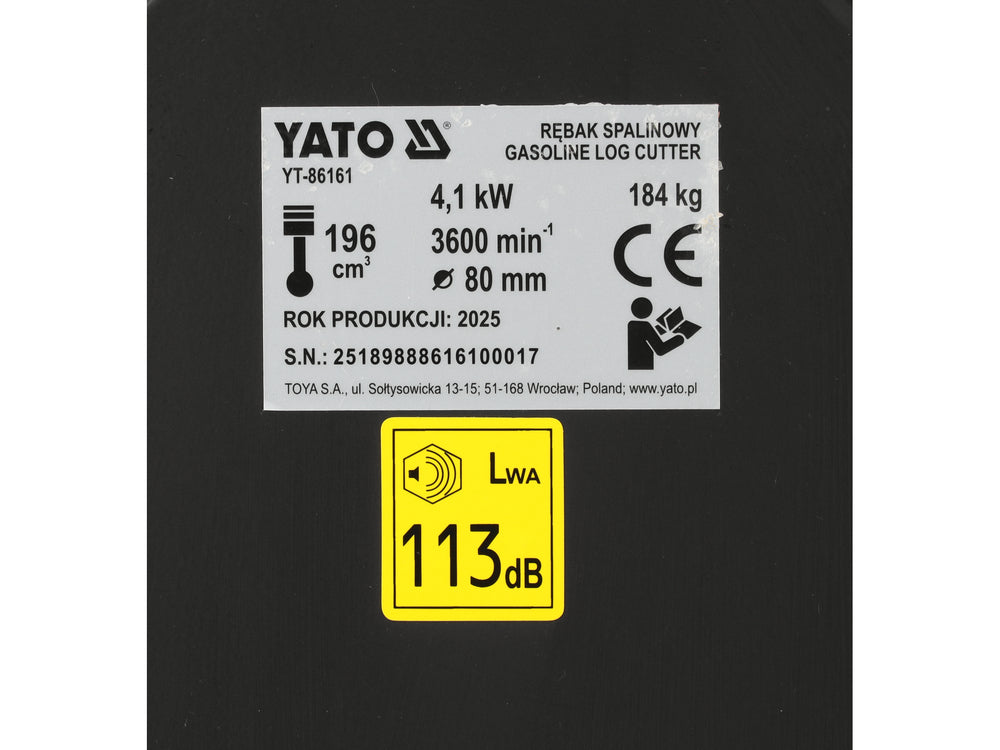 Tocator crengi pe benzina YATO YT-86161, diametru de taiere 80 mm, capacitate 196 cm³ - imagine 14