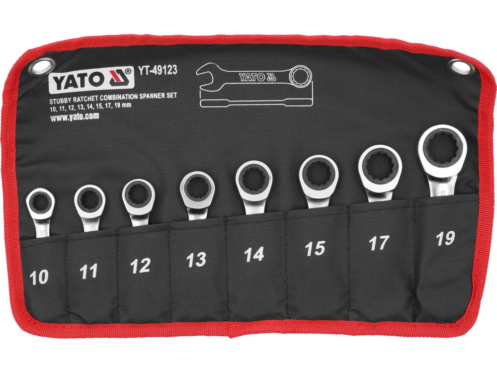 SET 8 CHEI COMBINATE SCURTE CU CLICHET Yato YT - 49123 - CrV Yato - scule electrice si unelte profesionale - BricoMart