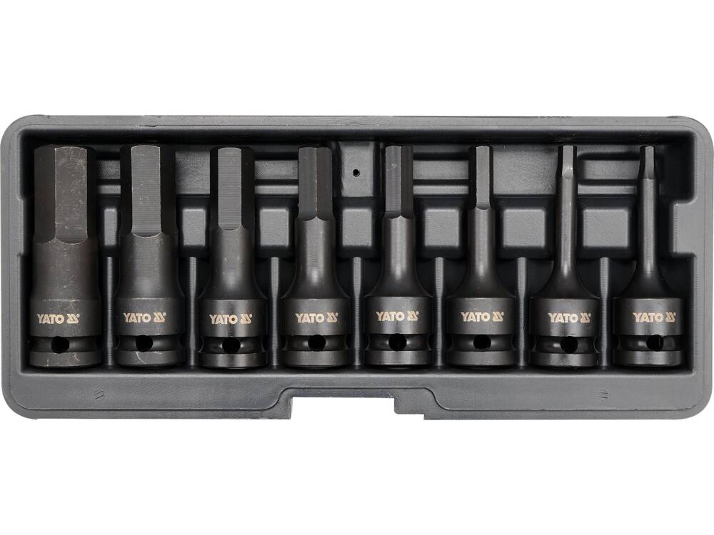 SET 8 CHEI YATO YT-1066 TUBULARE DE IMPACT, HEXAGONALE, 1/2 YATO - scule electrice si unelte profesionale - BricoMart