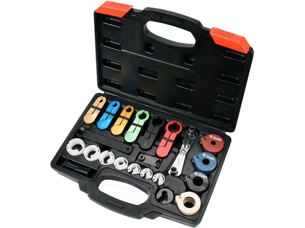 SET BLOCARE CONDUCTE YATO YT-06301 AER CONDITIONAT SI COMBUSTIBIL, 23 PIESE YATO - scule electrice si unelte profesionale - BricoMart