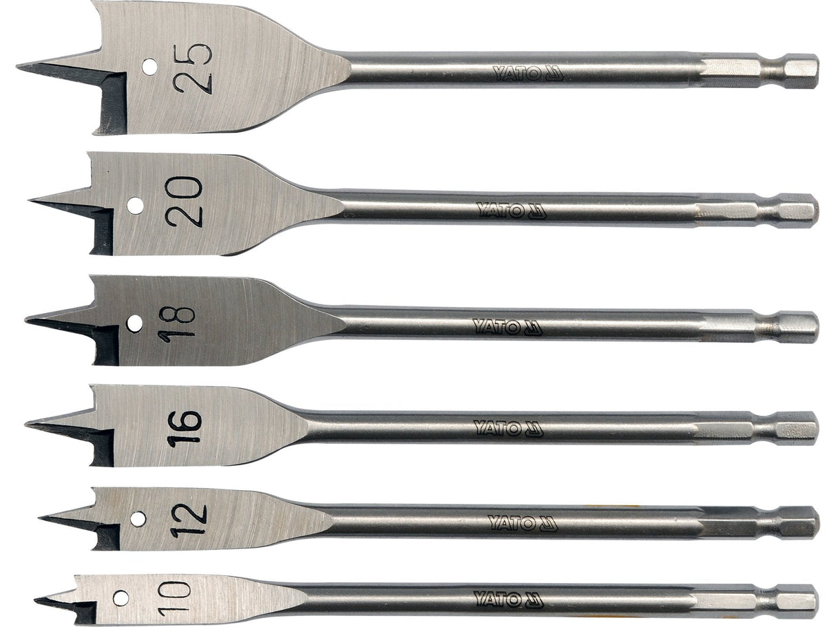 SET BURGHIE PLATE YATO YT-3258 PENTRU LEMN 10-25, 6 BUC YATO - scule electrice si unelte profesionale - BricoMart