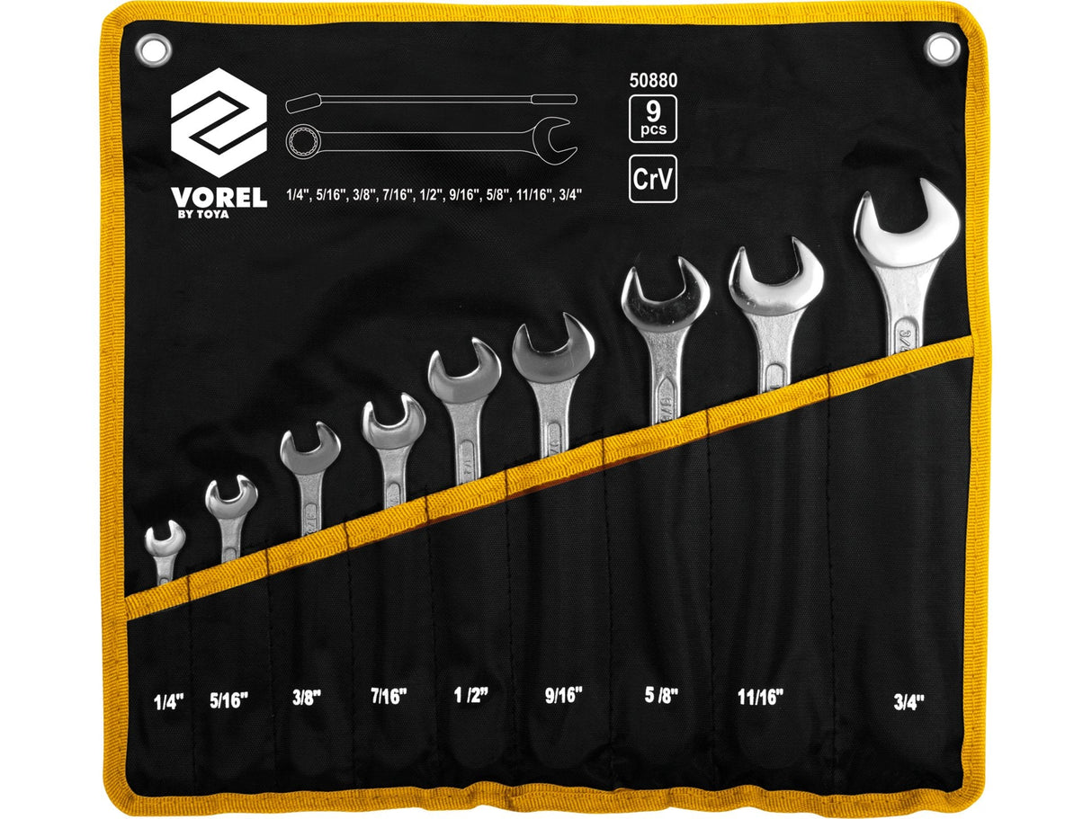 SET CHEI COMBINATE VOREL 50880 INCH , 9 BUC, CR-V VOREL - scule electrice si unelte profesionale - BricoMart