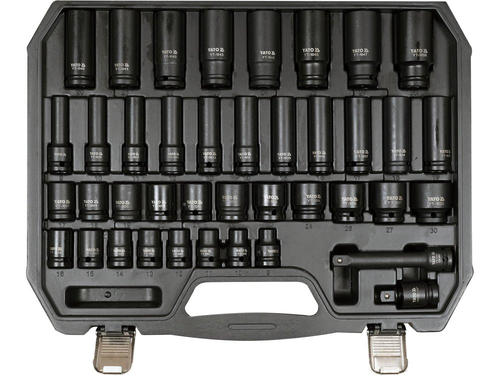 SET CHEI TUBULARE DE IMPACT 1/2'', 40 PIESE Yato YT - 10555 - 12.7 mm, CrMo Yato - scule electrice si unelte profesionale - BricoMart