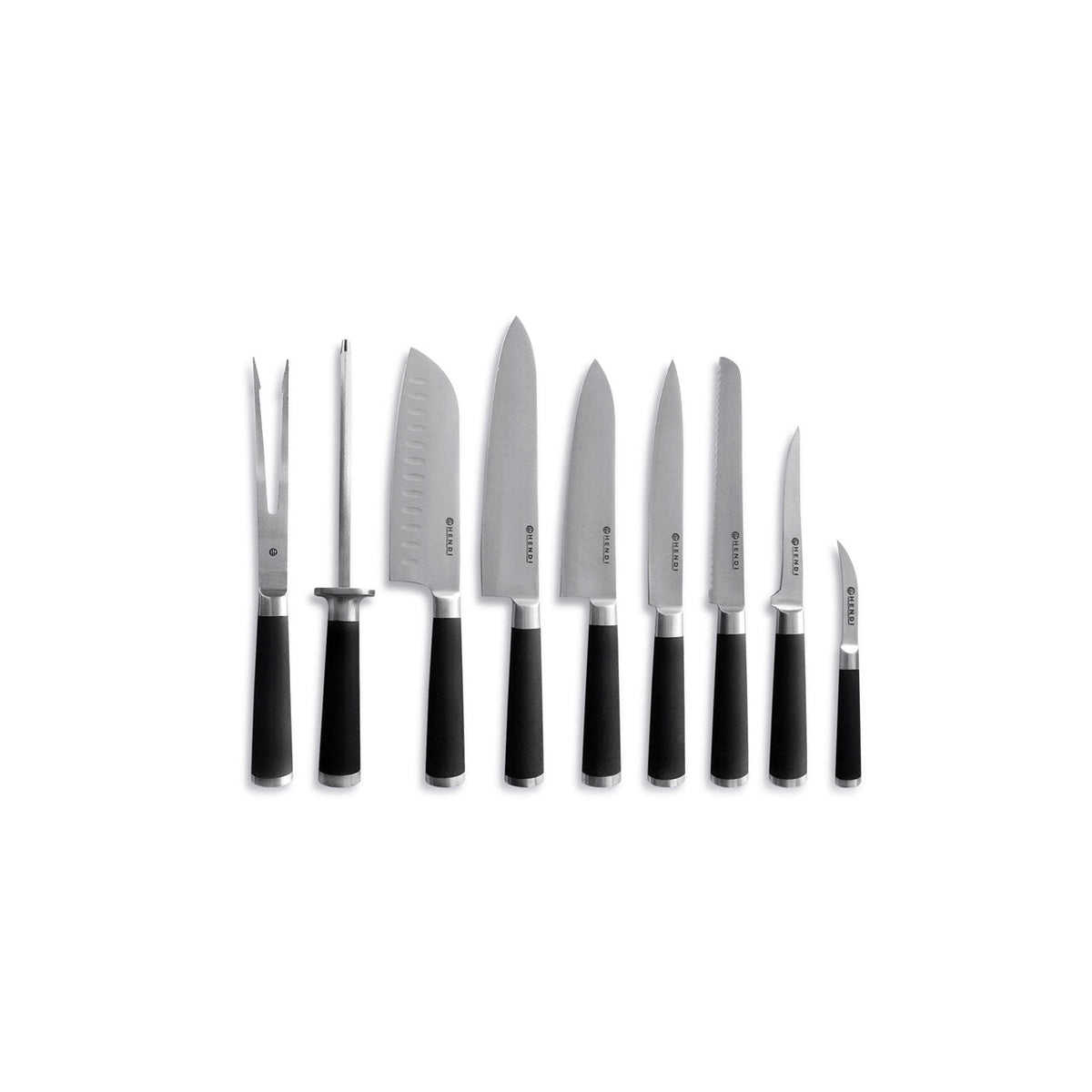 Set promotional cutite, 9 piese, Hendi, Kurt Scheller Edition, lame inox cu rezistenta foarte mare, geanta suport inclusa