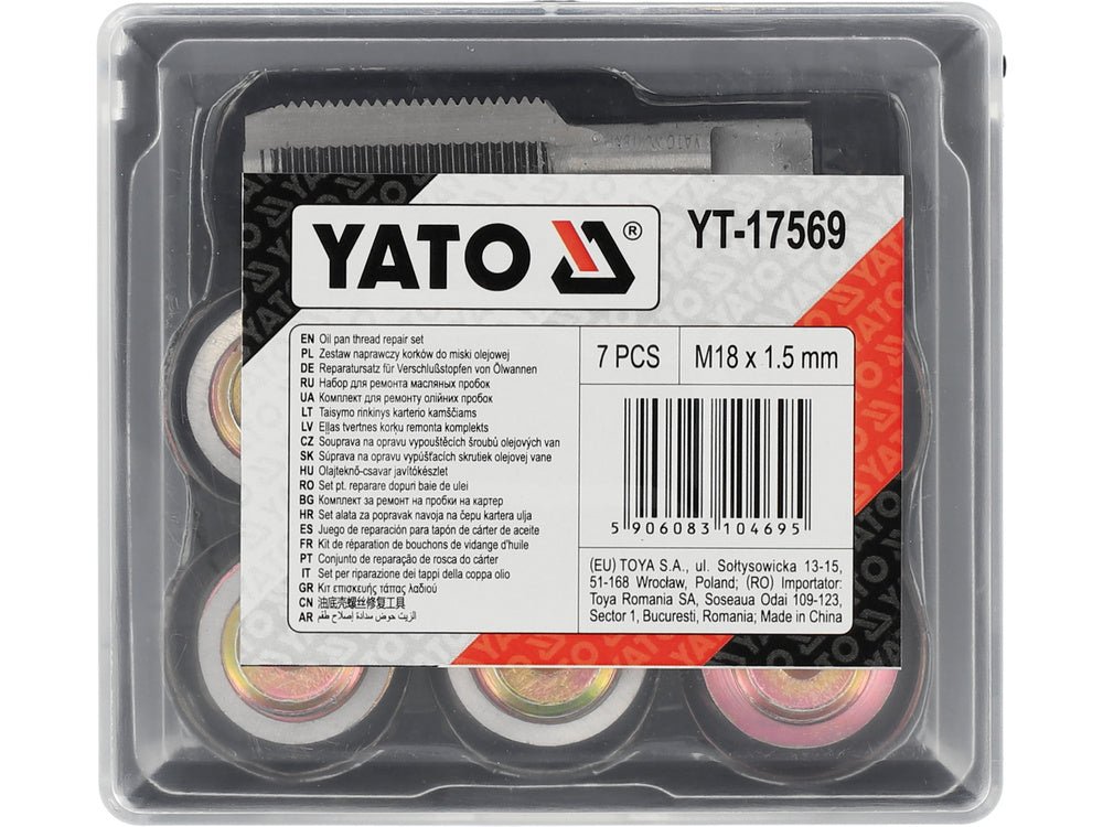 SET REPARAT BUSOANE YATO YT-17569 BAIE DE ULEI M18X1.5MM, 7 PIESE YATO - scule electrice si unelte profesionale - BricoMart