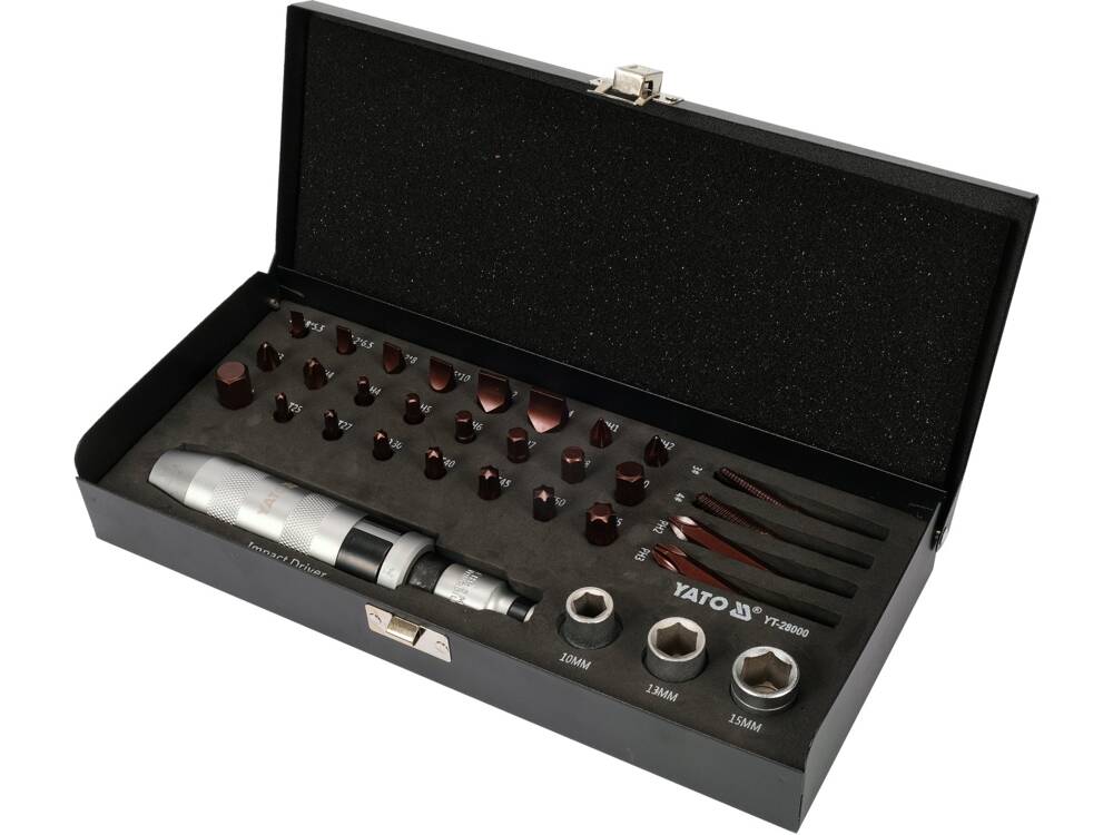 SET SURUBELNITA DE YATO YT-28000 IMPACT, 32 PIESE YATO - scule electrice si unelte profesionale - BricoMart