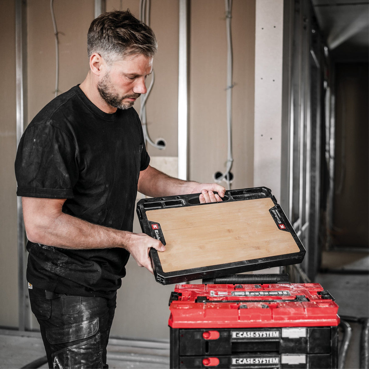 Sistem de cutii de transport Einhell E - Case Arbeitsplatte BricoMart - scule electrice si unelte profesionale - BricoMart
