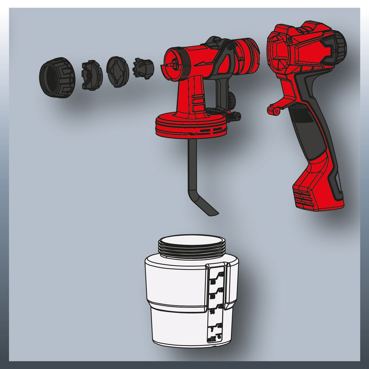 Sistem electric de vopsire prin pulverizare Einhell TC - SY 600 S (600 W, semi - stationar, pentru suprafete de lucru medii spre mari, lacuri si glazuri Einhell - scule electrice si unelte profesionale - BricoMart