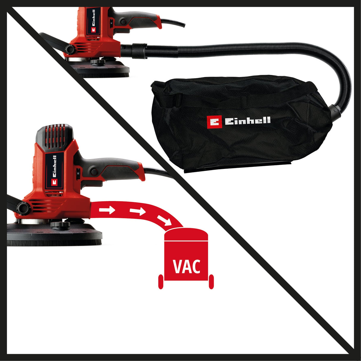 Slefuitor pentru pereti/ gips - carton Einhell TC - DWS 225 (1220W, disc de slefuit cu inel de perie, aspirare integrata a prafului, incl. 6 smirgheluri Ø 225 mm Einhell - scule electrice si unelte profesionale - BricoMart