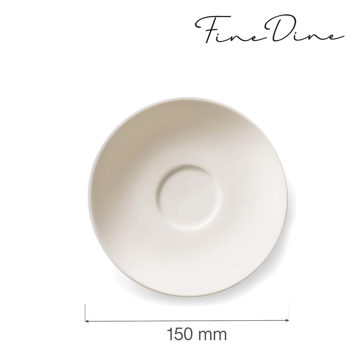 Farfurie pentru ceașcă pentru ceai și cafea Fine Dine, Crema, 150 mm