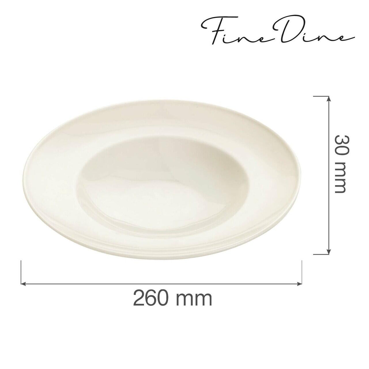Farfurie paste Fine Dine, Crema 260 mm