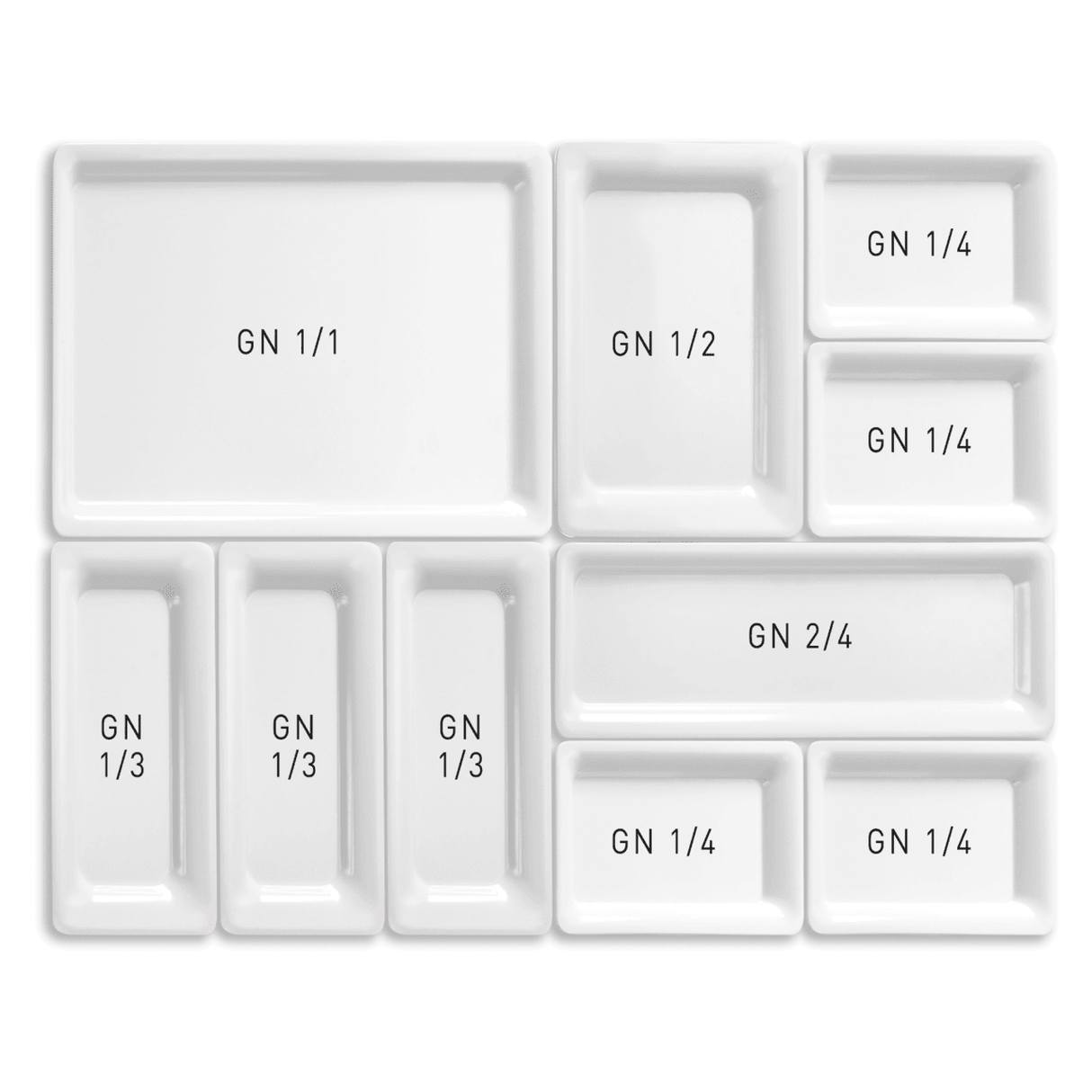 Tavă dreptunghiulară GN 1/1 melamină, albă 530x325x(H)30 Fine Dine