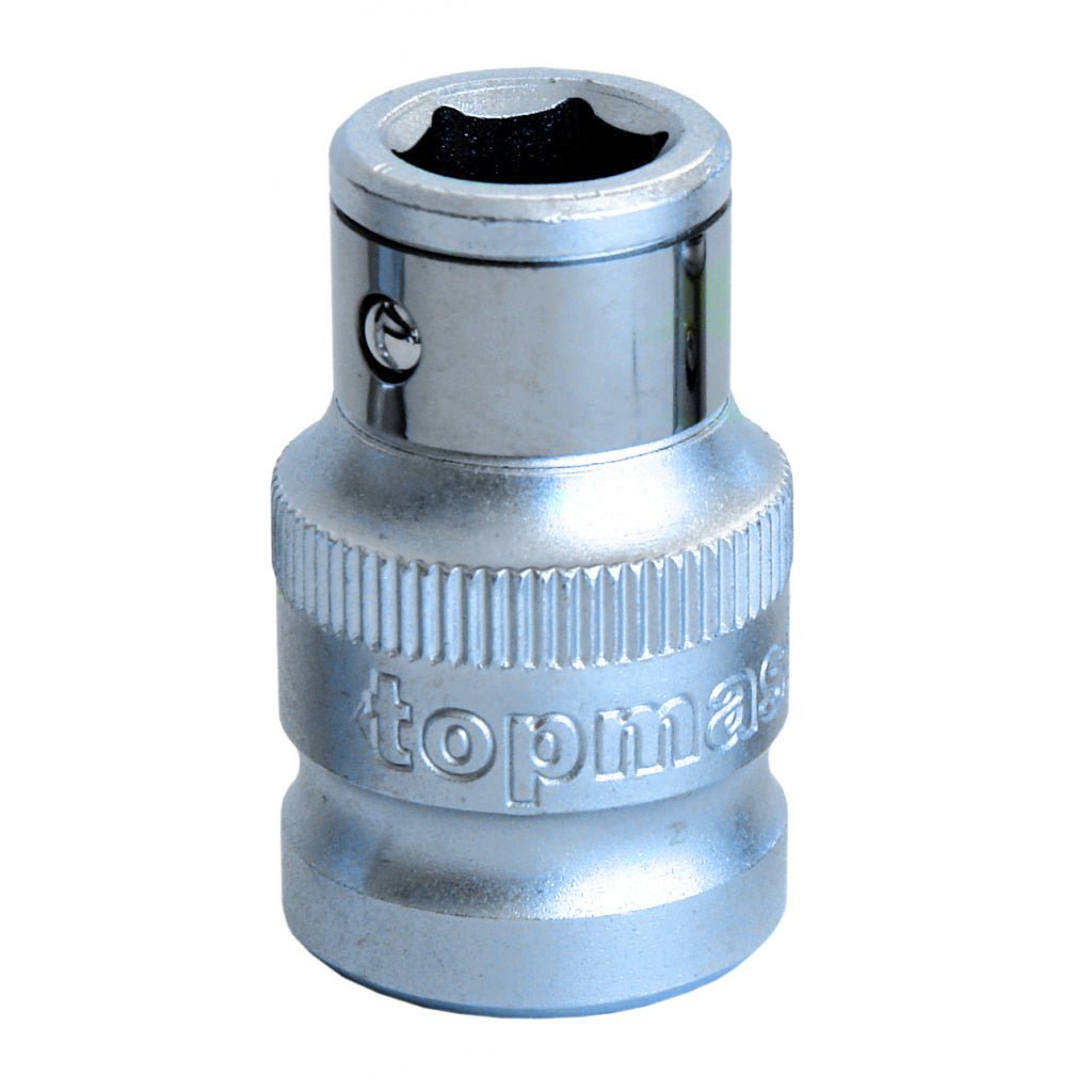 TOP MASTER PRO Adaptor biti act. 1/2 10mmF(1) Material: otel crom - vanadiu de inalta calitate Standard - DIN3123 Adaptor biti Top Master Pro - scule electrice si unelte profesionale - BricoMart