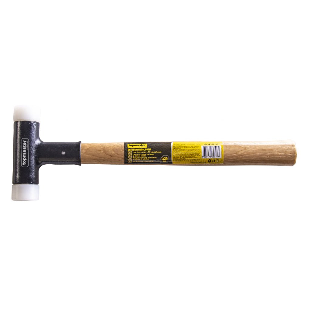 TOP MASTER PRO Ciocan plastic cu maner de lemn 30 mm TMP Fara recul Maner lemn Top Master Pro - scule electrice si unelte profesionale - BricoMart