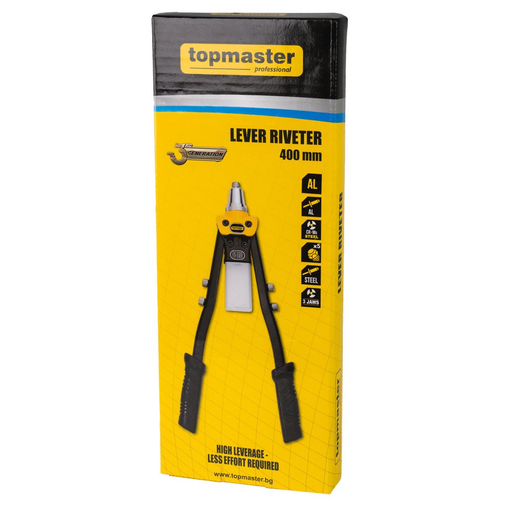 TOP MASTER PRO Cleste nituri pop 400mm manere lungi TMP Este o alegere excelentă pentru oricine caută rezultate profesionale, fie că este vorba despre renovări casnice sau proi Top Master Pro - scule electrice si unelte profesionale - BricoMart