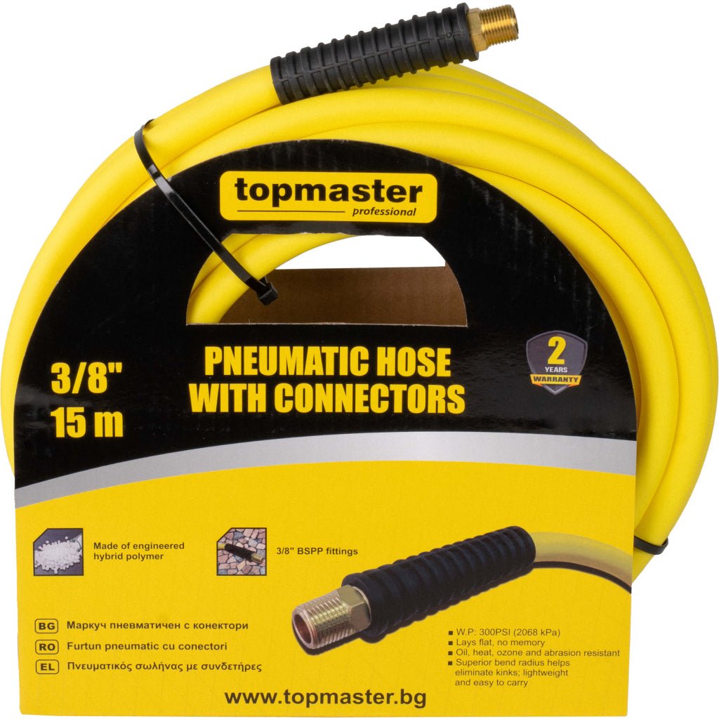 TOP MASTER PRO Furtun pneumatic 3/8", 15m, cu conectori TMP Top Master Pro - scule electrice si unelte profesionale - BricoMart