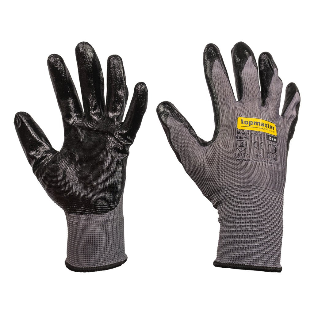 TOP MASTER PRO Mănuși de protecție PG07 nitryl TMP Învelișul din nitril oferă o rezistență excelentă la rupere, uzură și perforare, precum și o bună aderență atunci când s Top Master Pro - scule electrice si unelte profesionale - BricoMart