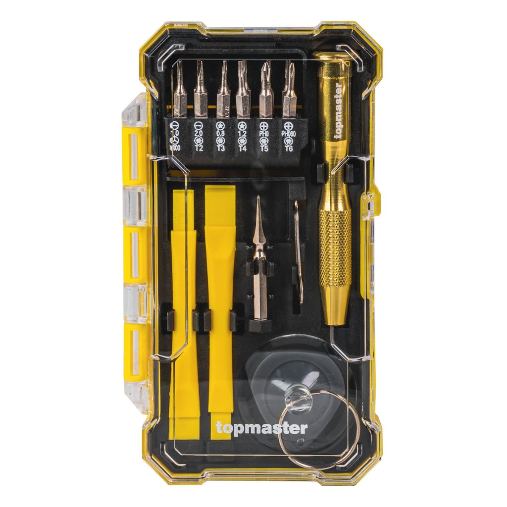TOP MASTER PRO Set de biți de precizie, 19 buc. Fabricarea precisă a fiecărui element din set garantează acuratețe și siguranță atunci când se lucrează cu piese mici și Top Master Pro - scule electrice si unelte profesionale - BricoMart