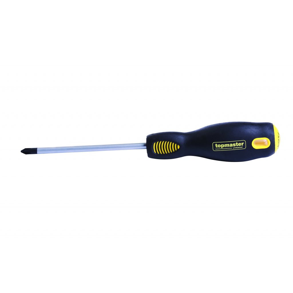 TOP MASTER PRO Surubelnita pozi Pz0 0х 75mm SVCM TMP Maner ergonomic 2 straturi TPR Varf magnetizat Finisaj crom mat Top Master Pro - scule electrice si unelte profesionale - BricoMart
