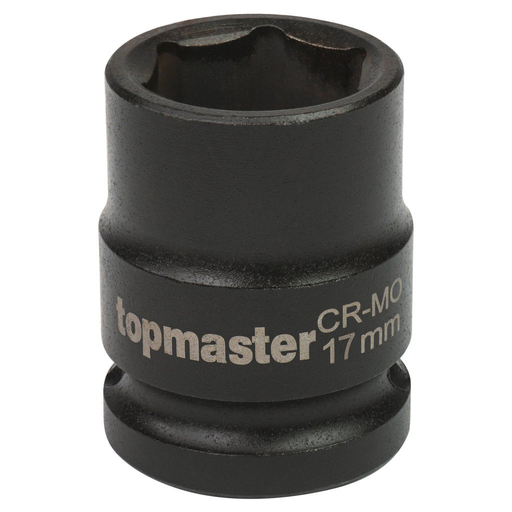 TOP MASTER PRO Tubulara de impact 1/2"17mm CR - MO TMP Material: otel calit crom - molibden de inalta calitate Potrivit pentru chei de impact pneumatice Standard - DIN3129 Top Master Pro - scule electrice si unelte profesionale - BricoMart